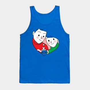 couple heart hand drawn Tank Top